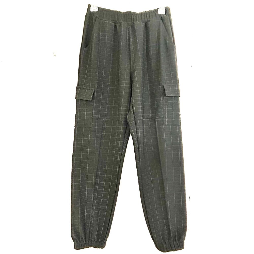 Maze Collection Cargo Joggers Size Large Black Stretch Pull On Pants Pockets